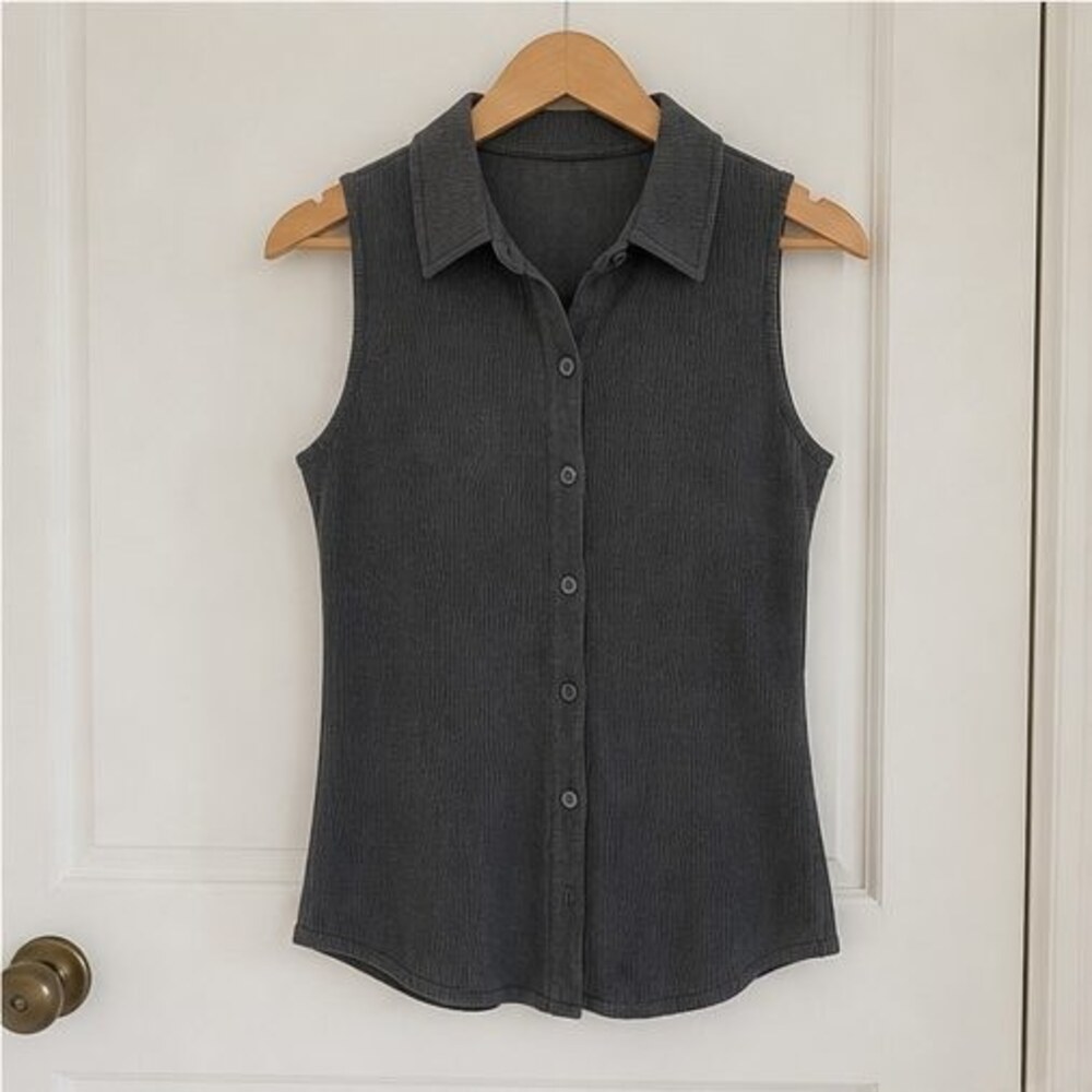 Charcoal Puff Sleeve Top